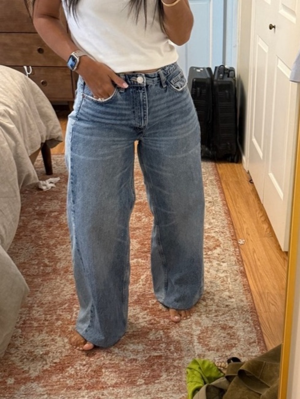 Zara Wide Leg Jeans in Blue